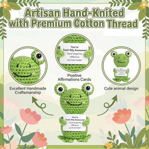 FineCheer 6 Set Employee Appreciation Gifts Emotional Crochet Animals for Coworkers Positive Support Crochet