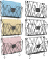 YBING Wall File Organizer, Mesh Hanging Wall Files Holder 6 Pack with Hooks for Papers Folders Files, Black