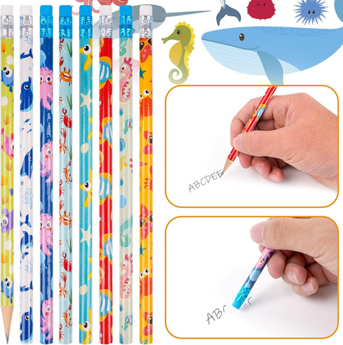Kolewo4ever 100 Pieces Under The Sea Pencils - Ocean Element Sea Themed Pencils for Teachers, Classrooms, and Learning