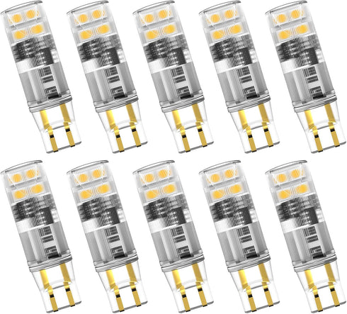 T5 Wedge Base LED Bulb 12V, 1.5 Watt Replace 7W 11W Incandescent Bulb for Path Light, 10-Count Warm White