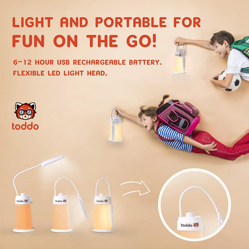 TODDO 6-12 Kids Lantern Book Night Light Lamp for Camping Gear, Kids Reading Light, Toddler Camping NightLight, LED