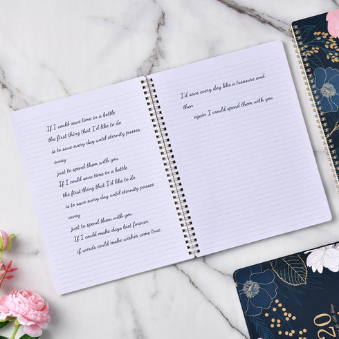 Ruled Notebook/Journal - Lined Journal, 8.5”x 10.5”, Spiral Notebook, College Notebook with 142 Pages (71 Sheets), Thick Paper, Back Pocket, Twin-Wire Binding, Round Corner, Perfect for Office & School