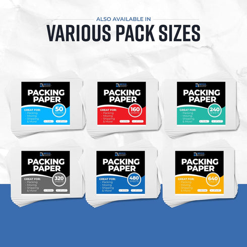 Bryco Goods Packing Paper Sheets for Moving - 5lb, 160 Sheets of Newsprint Paper, 27" x 17"