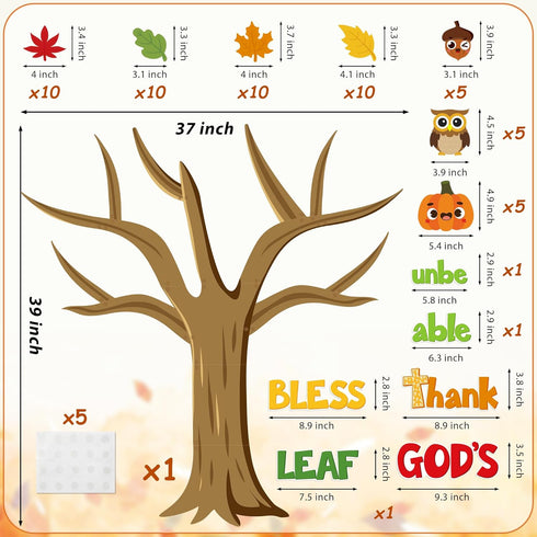 CY2SIDE 80PCS Fall Thankful Cutouts for Bulletin Board, Maple Leaves Pumpkin Trim Borders for Sunday School