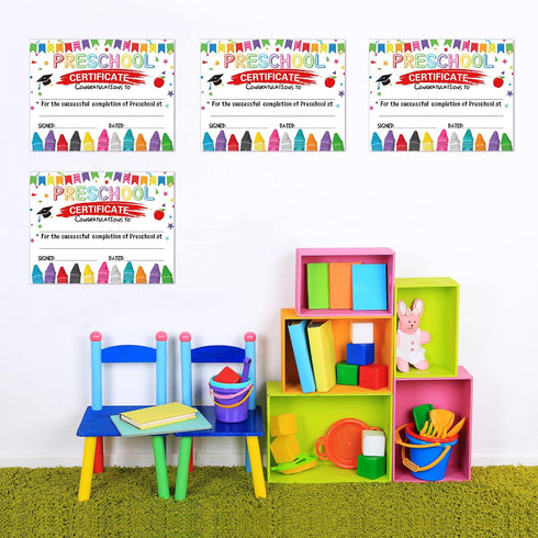 Yisong 35 8.5 11 Inch Pcs Preschool Diploma, Colorful Preschool Graduation Award Certificate Classroom Activities