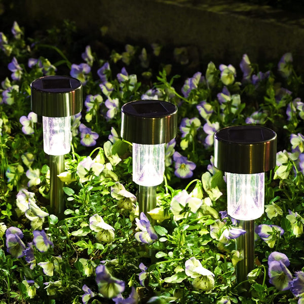 SOLPEX Solar Garden Lights Outdoor, 6 Color 12 Pack Stainless Steel Led