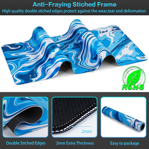 Canjoy Large Gaming Mouse Pad - Fluid Pattern, 31.5x11.8inch Extended Computer Mouse Mat for Gaming, Office, Home