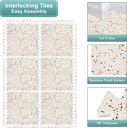 3/8-Inch Sorbus Wood Grain Floor Tiles Foam Mat EVA Interlocking Mats Tile Thick Flooring Wood Puzzle Exercise Mats