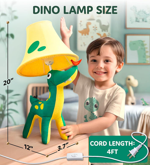 20", 3 4 5 Dinosaur Kids Lamp for Boys Bedroom - Boys lamp for Kids Room - Cute Christmas Gifts, Birthday Gifts for All