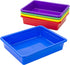 Storex Letter Size Flat Storage Tray – Organizer Bin with Non-Snap Lid for Classroom, Office, Home, Pack of 5