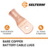 SELTERM 10pcs 3/0 AWG - 1/4" Stud Battery Lugs, Heavy Duty Wire Lugs, UL Bare Copper Eyelets