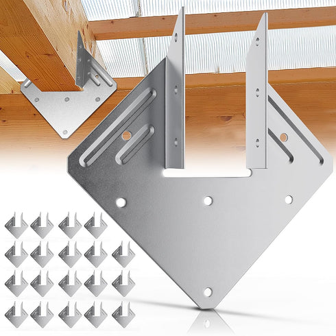 20 Pack Hurricane Tie, 18-Gauge Strong Galvanized Joist Hangers, Rafter Tie Brackets for Roofing Trusses and Timber