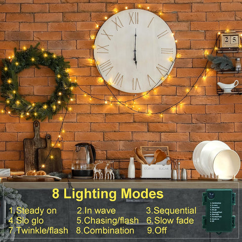4 Pack 23ft 70 8 LumBelle String Lights Battery Operated, Each LED Christmas Lights with Timer Modes Fairy String