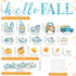 Faccito 70 Pcs Thanksgiving Bulletin Board Decorations Set, Hello Fall Cutouts, Blue Thanksgiving Cutouts, Watercolor