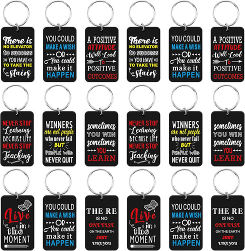 Funtery 18 Pcs Motivational Keychains, Bulk Inspirational Gifts for Employees, School Thank You for Coworkers