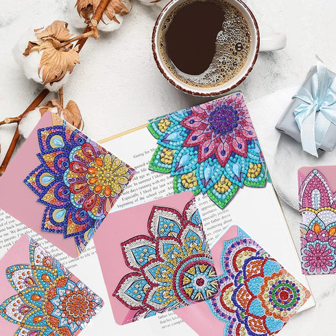 LINGFANG 8 Pcs Diamond Painting Bookmark, DIY Corner Book Makers for Adults, Small Kits for Beginners, Art Crafts Gift