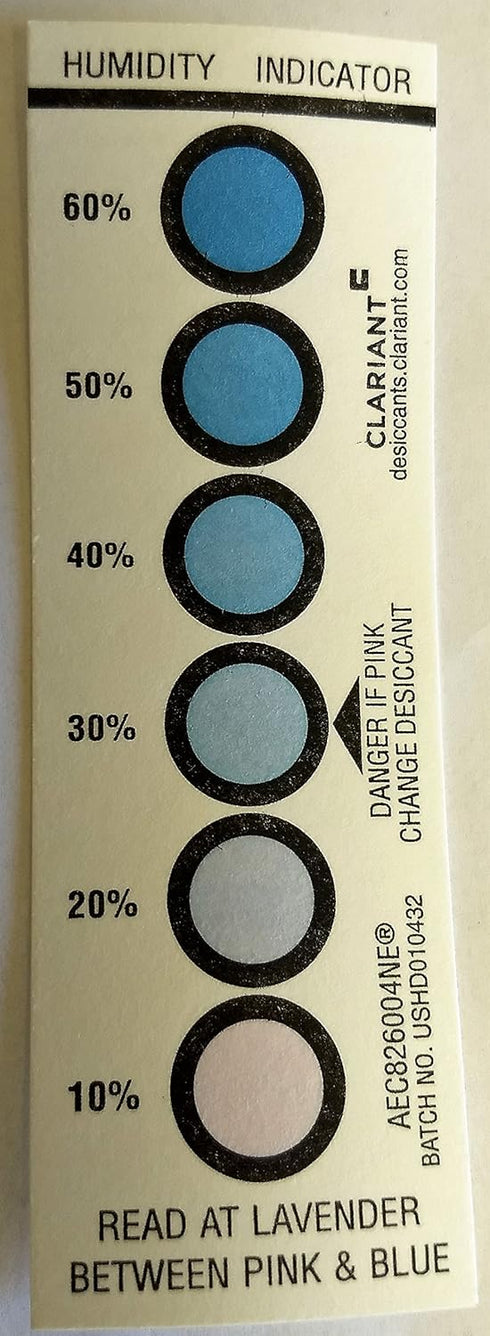 Reusable Humidity Indicator Card 20 Pack - 10% to 60%