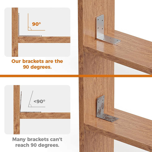 16 3"x3" 90 Pcs L Brackets Heavy Duty, Galvanized Corner Brace for Wood, Angle Iron with Recessed Holes, Degree Angle