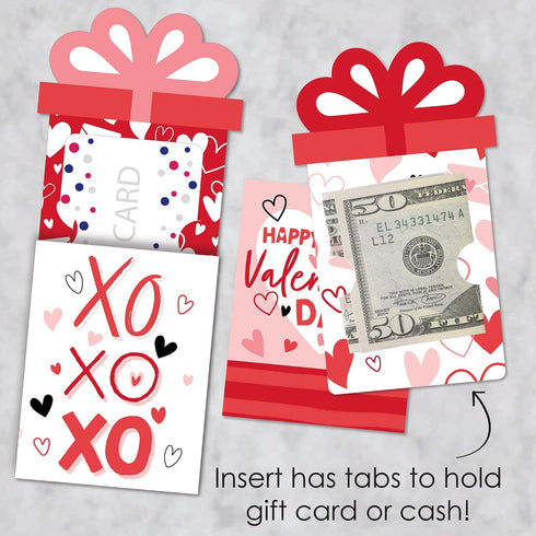 Set 8 Big Dot of Happiness Assorted Happy Valentines Day - Valentine Hearts Party Money and Gift Card Sleeves - Nifty