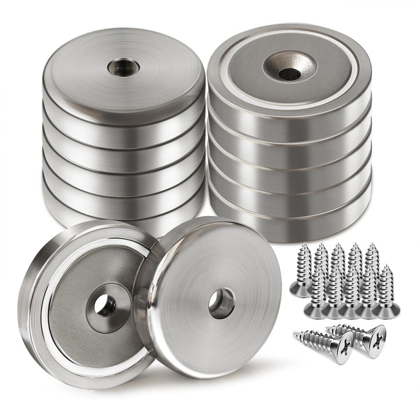 Strong Neodymium Disc Magnets with Countersunk Holes for DIY, Craft, Office, Building, Fridge - 1.4 inch x 7mm (12)