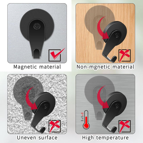 FYY 2 Pack Heavy Duty Magnetic Wreath Hanger - Hook for Refrigerator, Christmas Decoration, Cruise Hook Hanger