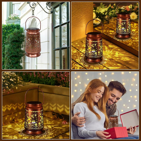 Hummingbird Solar Lanterns Outdoor Waterproof Gifts for Women Grandma Gifts for Mom Garden Decor Solar Hanging Lantern