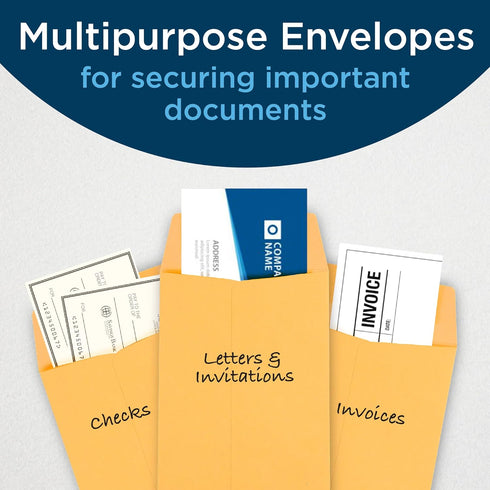 Guardian #10 Paper Shipping Policy Envelopes, Pack of 500 Blank Envelopes for Documents, 4 ? x 9 ½ Inches, Brown