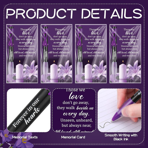Sayglossy 120 Set Set-120 200 100 Memorial Funeral Favor for Guest Thank You Funeral Ballpoints and Prayer Cards, Opp