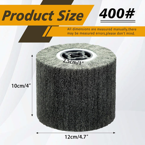 Non Woven Wire Abrasive Polishing Burnishing Wheel Flap Brush Drum Tool for Metal Surface Conditioning 120x100x19mm