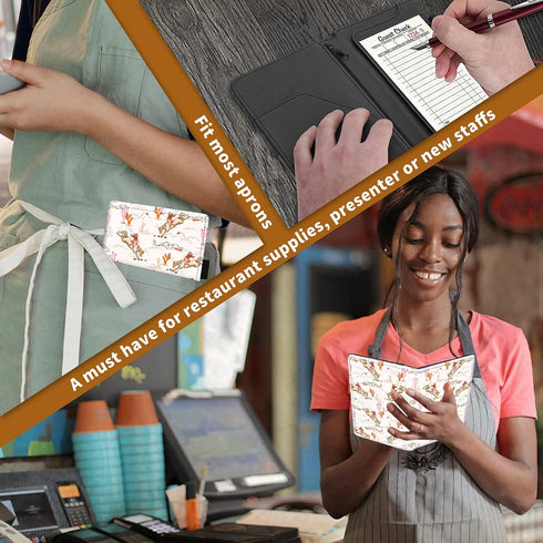 EDGFRTOIO Server Book for Waitress - Leather Server Wallet Western Pink Waitress Book&Waitstaff Organizer, Restaurant