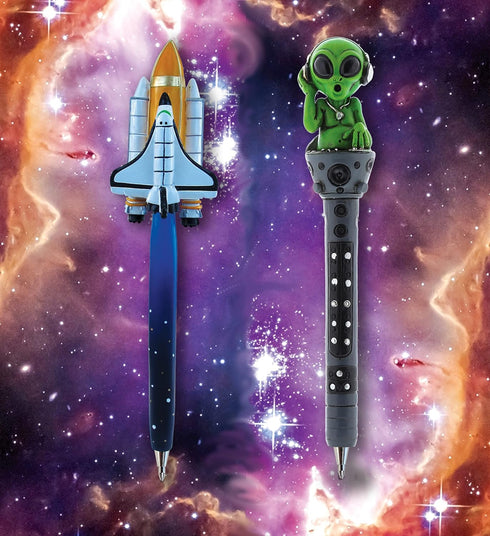 Space Collection Novelty Pen - Kids and Adults Office Supplies Ballpoint Pen, Space Shuttle and Alien Design