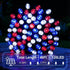 46FT 120LED 8 4th Solar Red White Blue String Lights Patriotic Light with Modes Waterproof Solar Powered Outdoor Lights