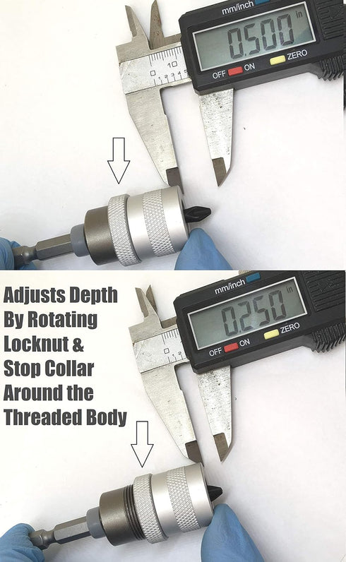 Adjustable Clutch ELECTRIC DRILL to SCREWGUN CONVERTER, Manganese S2 Phillips 2 Bit, 1/4 Shank, Fits Corded Cordless