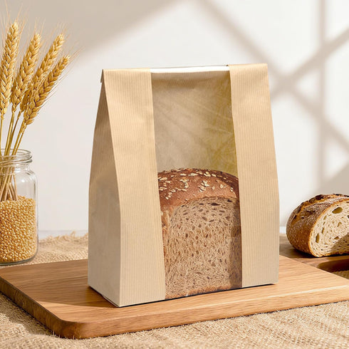 101 120 14x8.3x3.5 inches Bread Bags for Homemade Bread, Pcs Sourdough Bags with Windowand Sealing DIY Stickers, Large