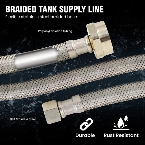 Highcraft CNCT27413-OM1 Tank Supply Line, 12 in, Stainless Steel