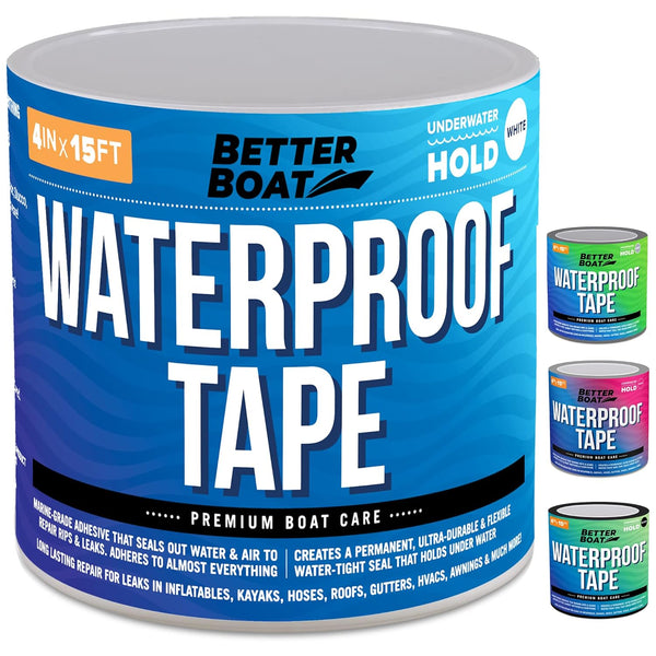 White Waterproof Tape for Leaks, Heavy Duty Marine Grade Outdoor Seal Tape for Pools and Plumbing Repair
