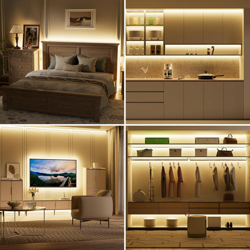 20ft/6.1m,Smart Assistant,Dimmable 24V 3000K PAUTIX LED Strip Warm White LED Strip Light Kit Compatible