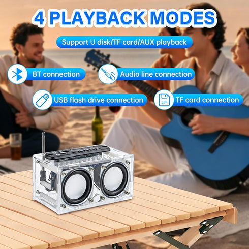diymore DIY Bluetooth Speaker Kit Radio Soldering Practice Kit,Dual Speakers & Remote Control,for TF/AUX/Bluetooth/USB