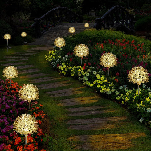 Solar Garden Lights Outdoor - 2 Pack Outdoor Decorative Garden Lights, Waterproof Solar Outdoor Lights, Auto ON/Off