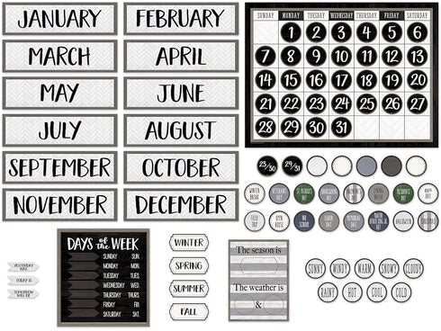 Teacher Created Resources Modern Farmhouse Calendar Bulletin Board for Classroom Organization