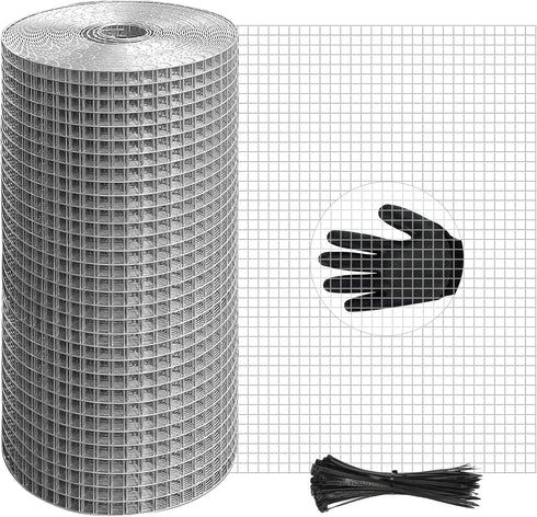 TNELTUEB 8in x 25Ft Hardware Cloth Hot-Dip Galvanized Welded Wire Mesh - Heavy
