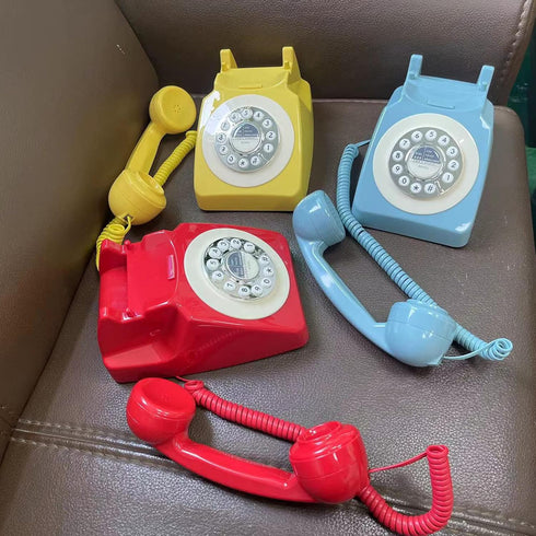 TelPal Corded Retro Phone, Red 80's Classic Telephone, Landline/Wired Antique Phone for Home, Office, Hotel
