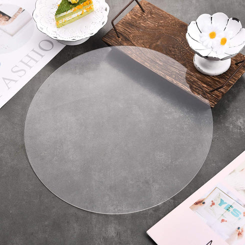Zonon 2 12 Inch Round Acrylic Sheet Clear Cake Acrylic Disc Sheet 1/16" Thick Transparent Circle Disc for DIY Cake