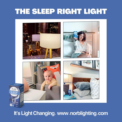 Low Blue Sleep Light Bulb - NorbSLEEP Low-Blue Light Bulb for Bedtime, Evening and Night, for Restful, Healthy Sleep