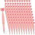 Yeaqee 100 Pcs Breast Awareness Pink Ribbon Pens, Breast Cancer Message Pens for Awareness Event Gift Bag Refill (Pink)