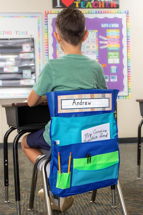 Teacher Created Resources Chair Pocket in Blue, Teal & Lime (TCR20970)