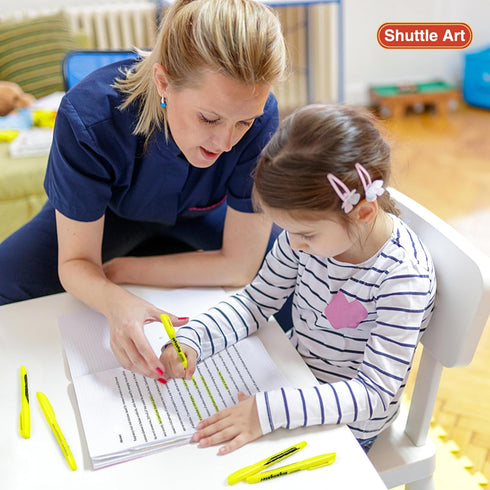 Shuttle Art 144 Pack Highlighters, Yellow Highlighter Pen Bulk, Non-Toxic Chisel Tip Markers for Home School Office