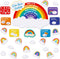 Tatuo 69 Pcs Calm Down Cloud Mini Bulletin Board Set, Rainbow Cloud Cutouts for Classroom