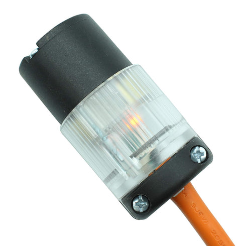 Journeyman-Pro 515CV-LIT Lighted 15 Amp 120-125 Volt, NEMA 5-15R, 2Pole 3Wire, Straight Blade, Female Plug Replacement Cord Connector Outlet, Commercial Grade PVC Power Indicating (Black LIT 1-Pack)