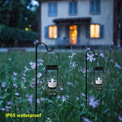6 Pack Cool White Solar Powered Flameless Tealights, Rechargeable Outdoor Waterproof LED Flickering Electric Solar Tea